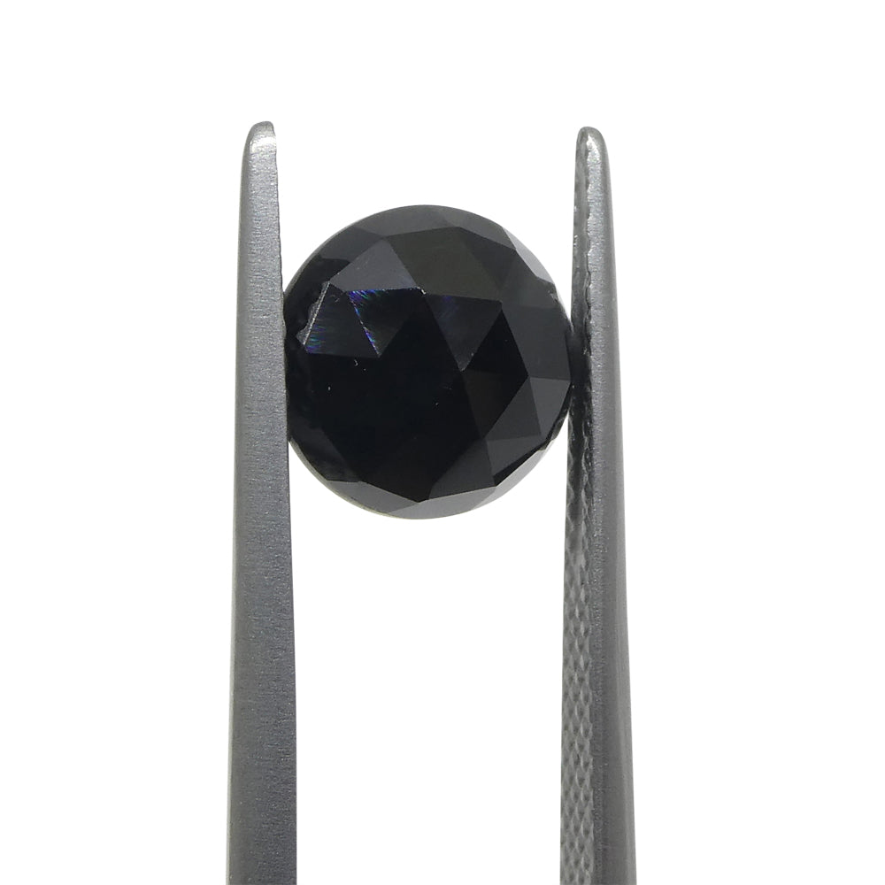 2.55ct Black Spinel Rose Cut Round Gemstone from Sri Lanka by SkyJems Canadian Fine Gems
