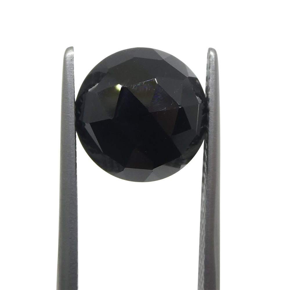 4.67ct Black Spinel Rose Cut Round Gemstone from Sri Lanka by SkyJems Canadian Gem Specialists
