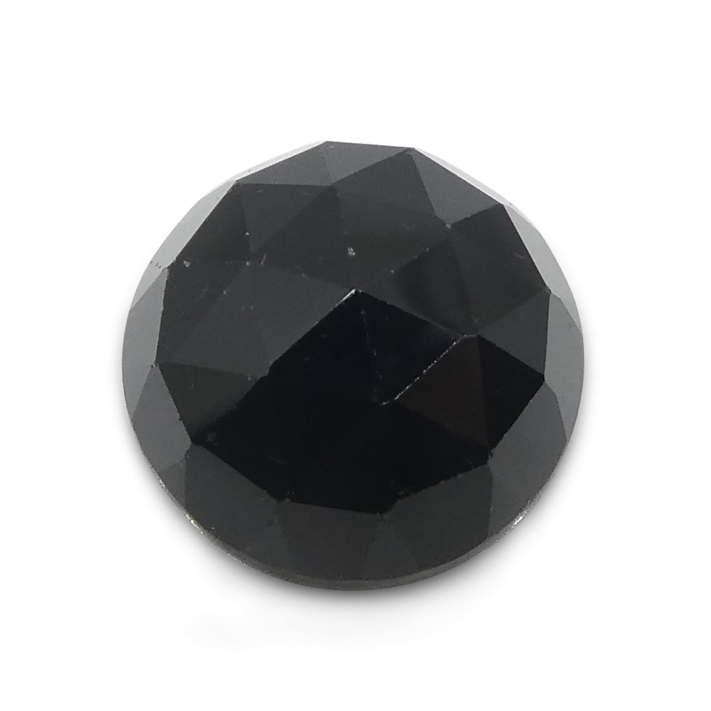 7.77ct Black Spinel Rose Cut Round Gemstone from Sri Lanka by SkyJems Canadian Fine Gems
