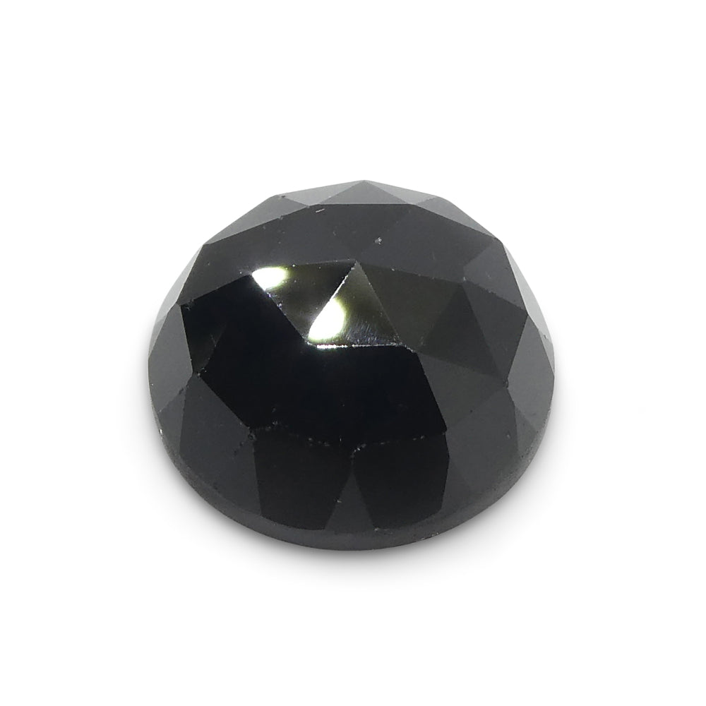 7.77ct Black Spinel Rose Cut Round Gemstone from Sri Lanka by SkyJems Canadian Gem Specialists
