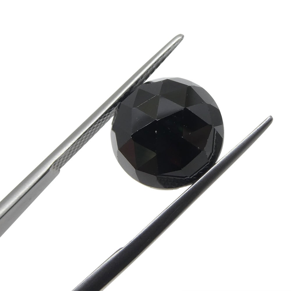 7.77ct Black Spinel Rose Cut Round Gemstone from Sri Lanka by SkyJems Canadian Gem Specialists