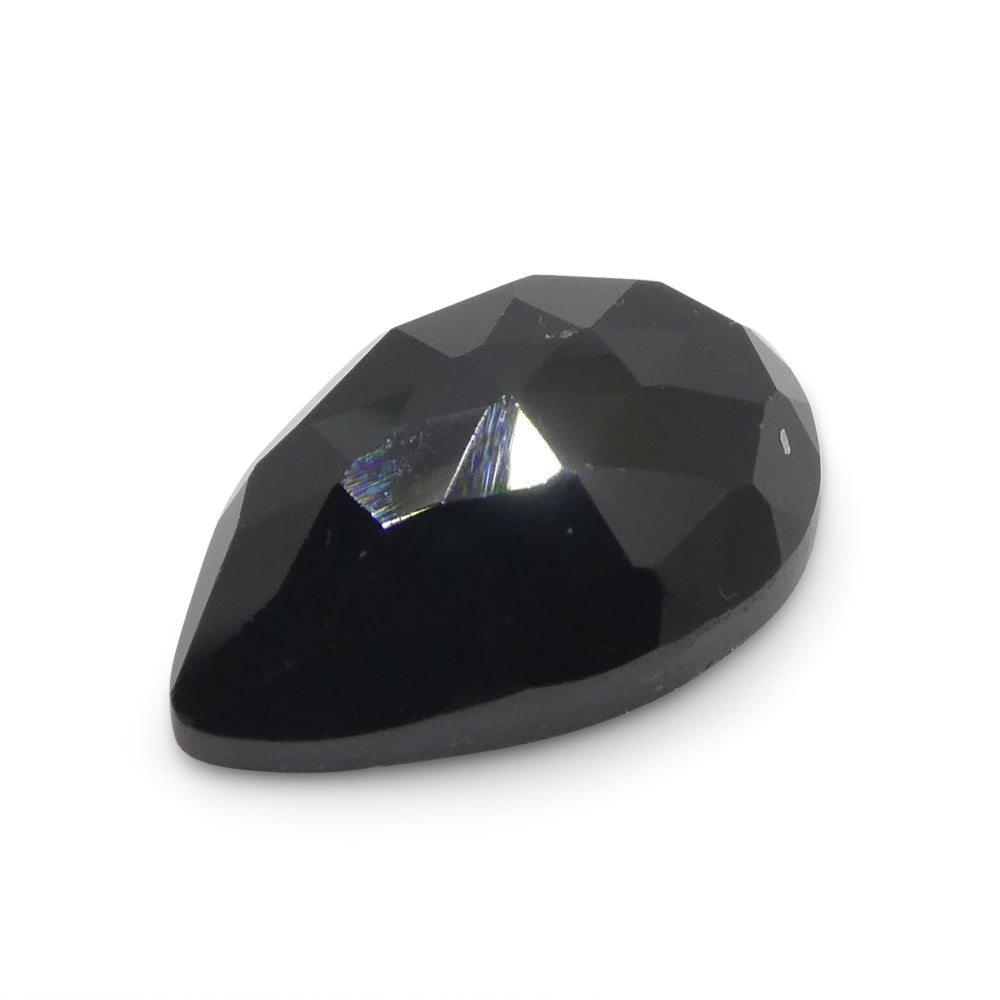 3.29ct Rose Cut Pear Shape Black Spinel from Sri Lanka - Skyjems Wholesale Gemstones