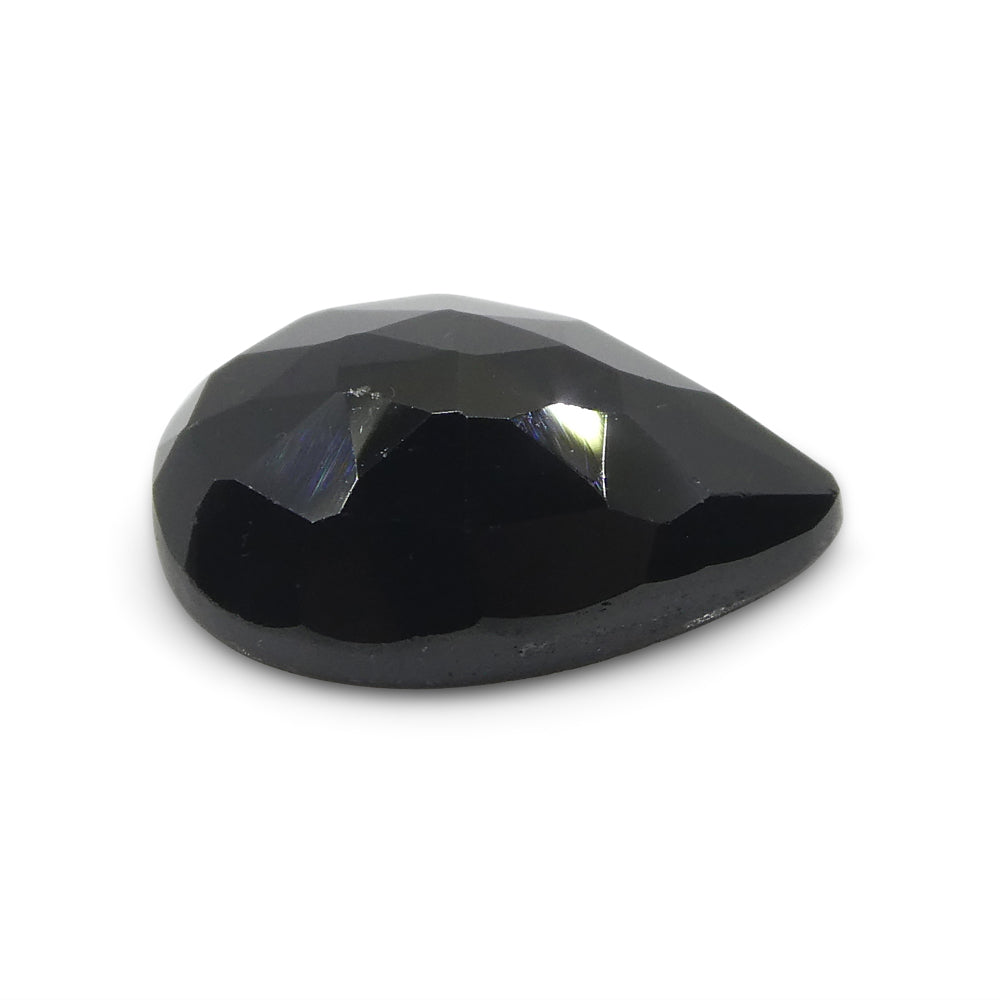 3.29ct Rose Cut Pear Shape Black Spinel from Sri Lanka - Skyjems Wholesale Gemstones