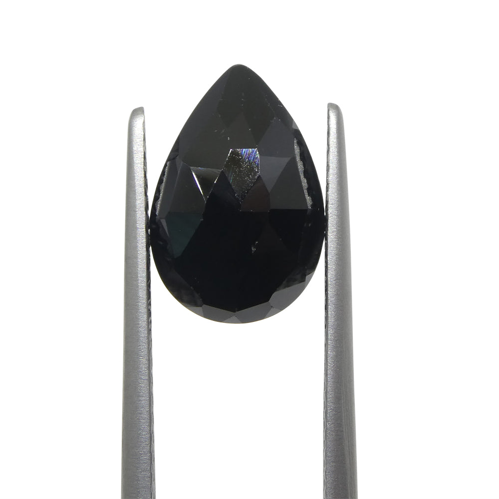 3.29ct Rose Cut Pear Shape Black Spinel from Sri Lanka - Skyjems Wholesale Gemstones