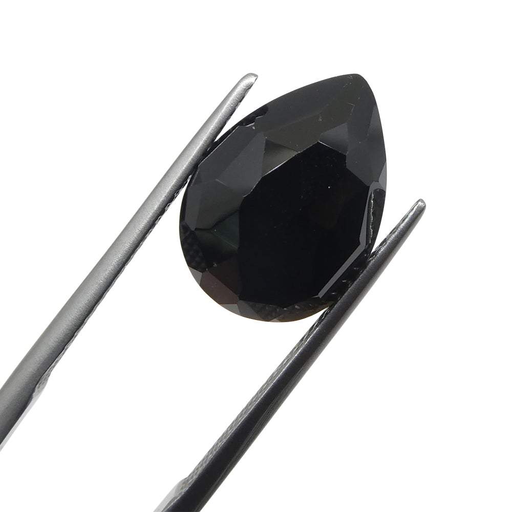 5.65ct Rose Cut Pear Shape Black Spinel from Sri Lanka - Skyjems Wholesale Gemstones