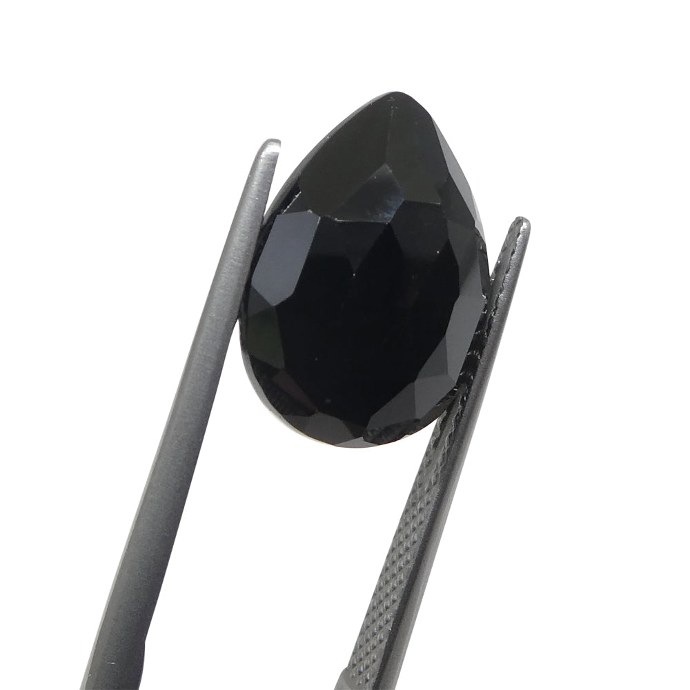 5.65ct Rose Cut Pear Shape Black Spinel from Sri Lanka - Skyjems Wholesale Gemstones