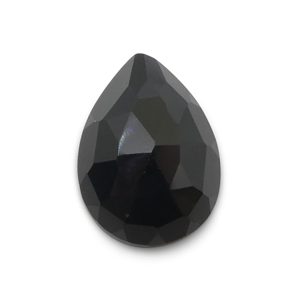 5.65ct Rose Cut Pear Shape Black Spinel from Sri Lanka - Skyjems Wholesale Gemstones