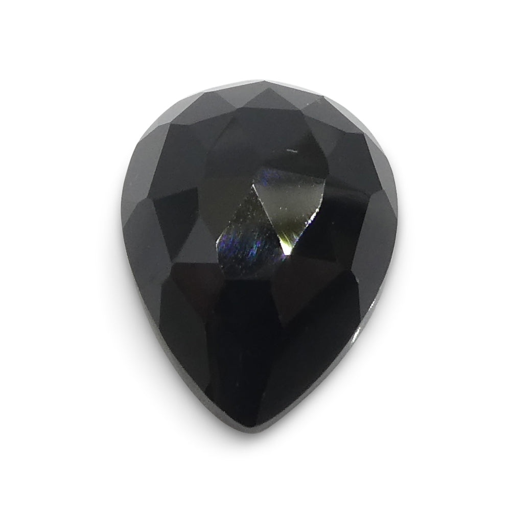 5.65ct Rose Cut Pear Shape Black Spinel from Sri Lanka - Skyjems Wholesale Gemstones