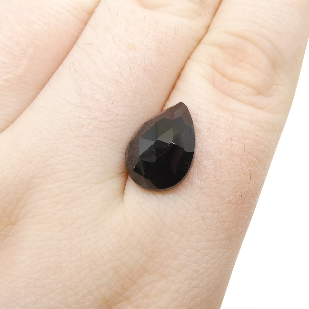 5.65ct Rose Cut Pear Shape Black Spinel from Sri Lanka - Skyjems Wholesale Gemstones