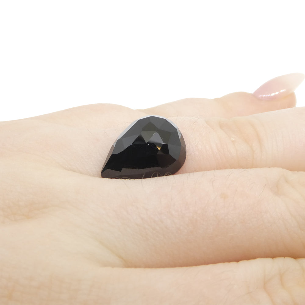 10.08ct Rose Cut Pear Shape Black Spinel from Sri Lanka - Skyjems Wholesale Gemstones