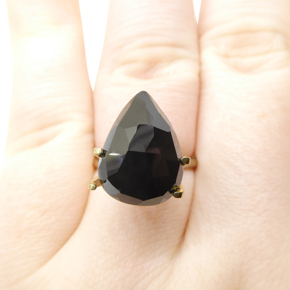 10.08ct Rose Cut Pear Shape Black Spinel from Sri Lanka - Skyjems Wholesale Gemstones