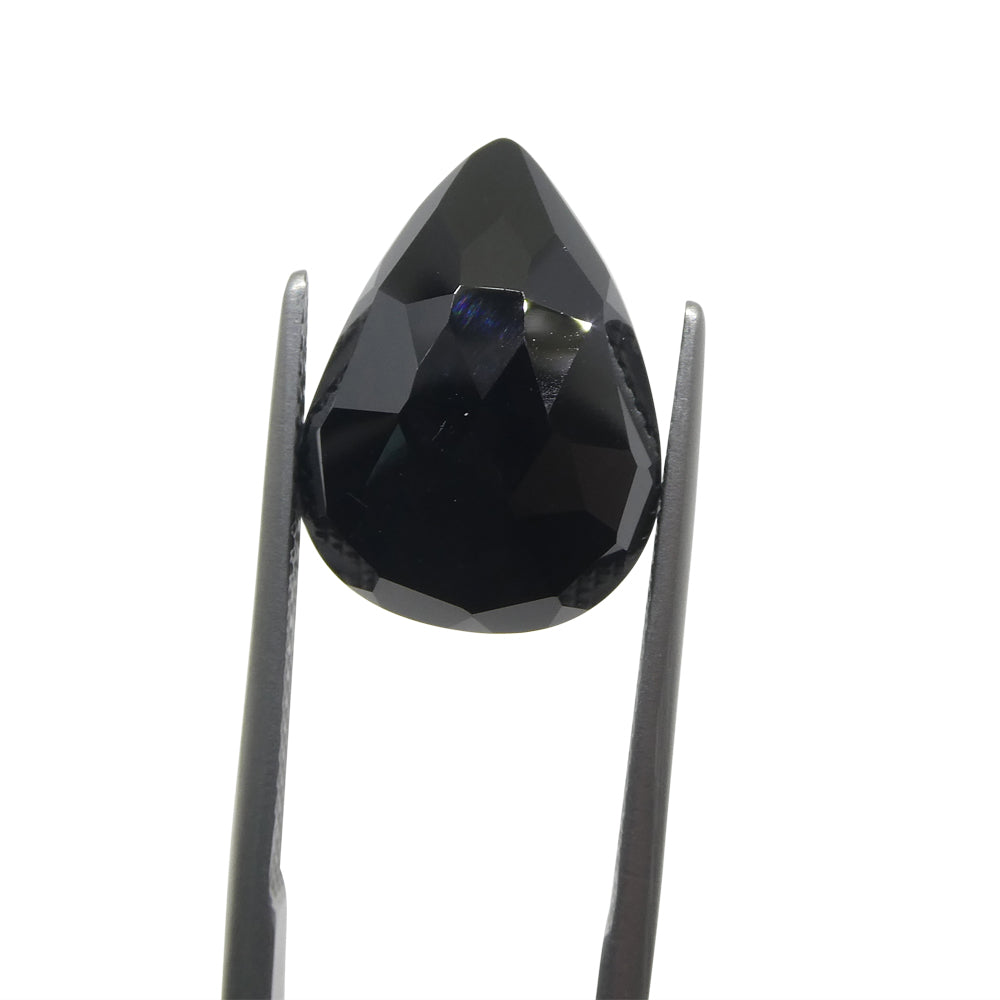 10.08ct Rose Cut Pear Shape Black Spinel from Sri Lanka - Skyjems Wholesale Gemstones