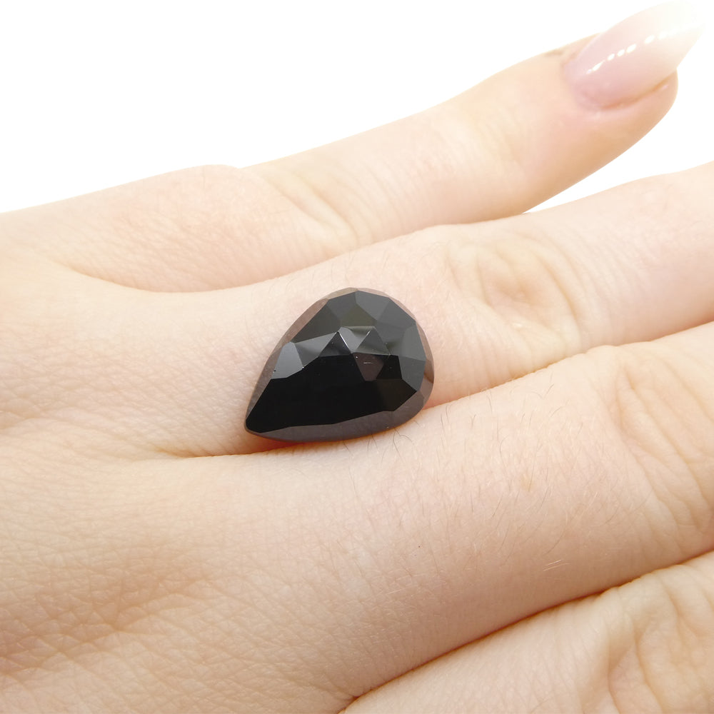 10.08ct Rose Cut Pear Shape Black Spinel from Sri Lanka - Skyjems Wholesale Gemstones