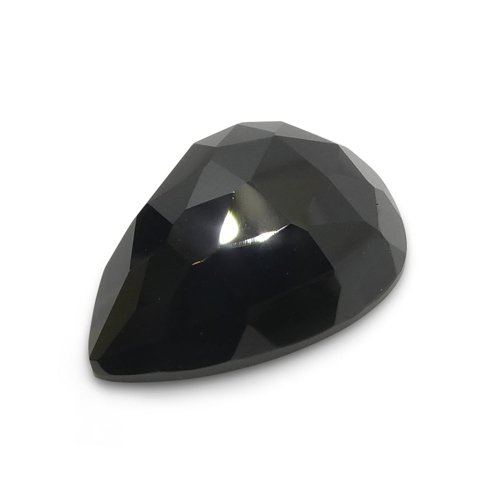 12.44ct Rose Cut Pear Shape Black Spinel from Sri Lanka - Skyjems Wholesale Gemstones