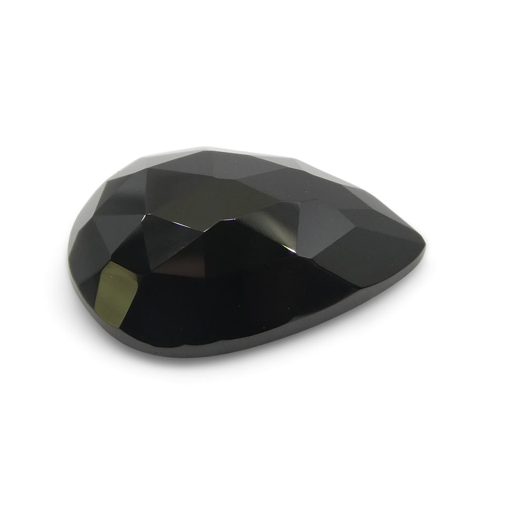 12.44ct Rose Cut Pear Shape Black Spinel from Sri Lanka - Skyjems Wholesale Gemstones