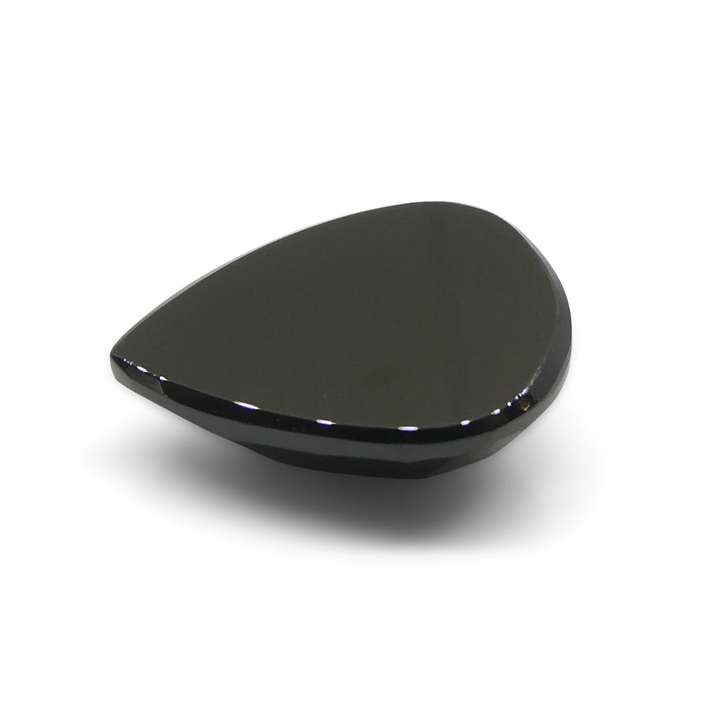 12.44ct Rose Cut Pear Shape Black Spinel from Sri Lanka - Skyjems Wholesale Gemstones