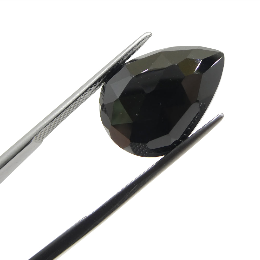 12.44ct Rose Cut Pear Shape Black Spinel from Sri Lanka - Skyjems Wholesale Gemstones