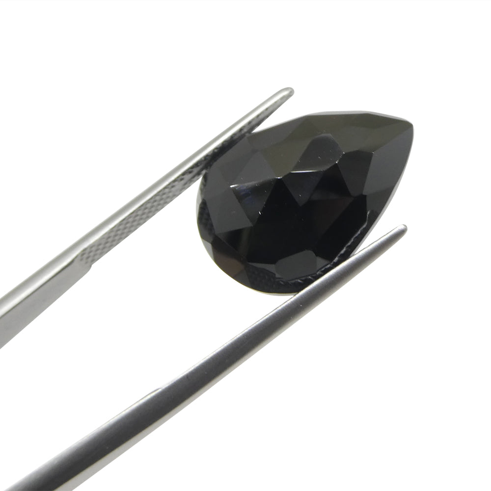 12.44ct Rose Cut Pear Shape Black Spinel from Sri Lanka - Skyjems Wholesale Gemstones