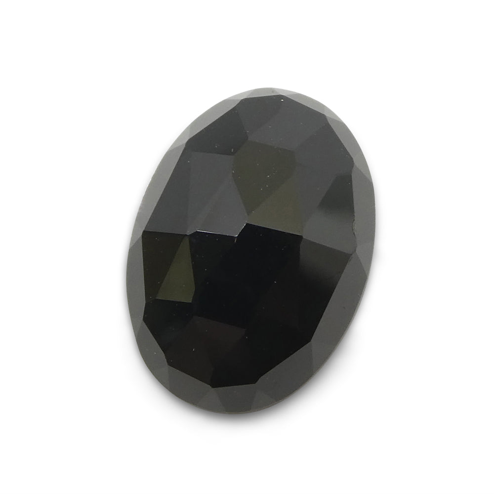 7.18ct Black Spinel Oval Rose Cut Gemstone from Sri Lanka by SkyJems Canadian Gem Specialists