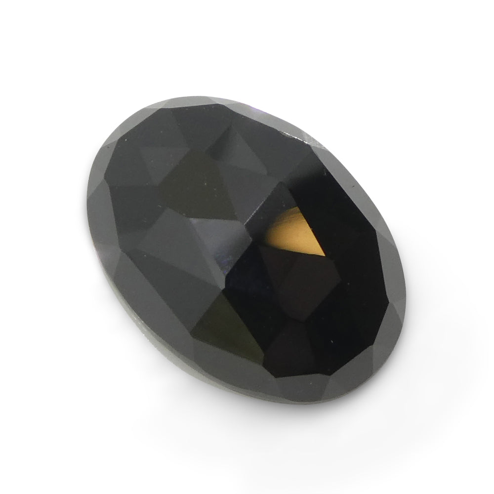 7.18ct Black Spinel Oval Rose Cut from Sri Lanka, premium loose gemstone by SkyJems Canadian gem specialists