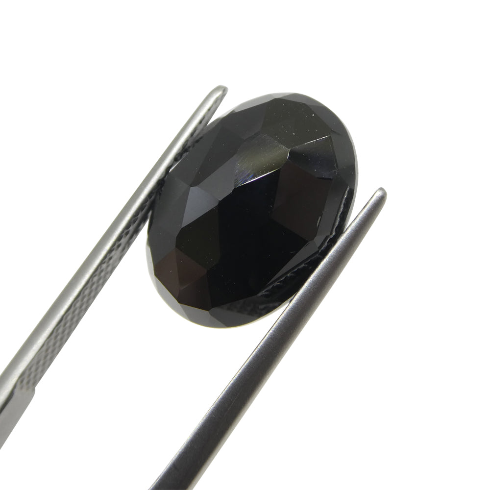 7.18ct Black Spinel Oval Rose Cut from Sri Lanka, premium loose gemstone by SkyJems Canadian gem specialists