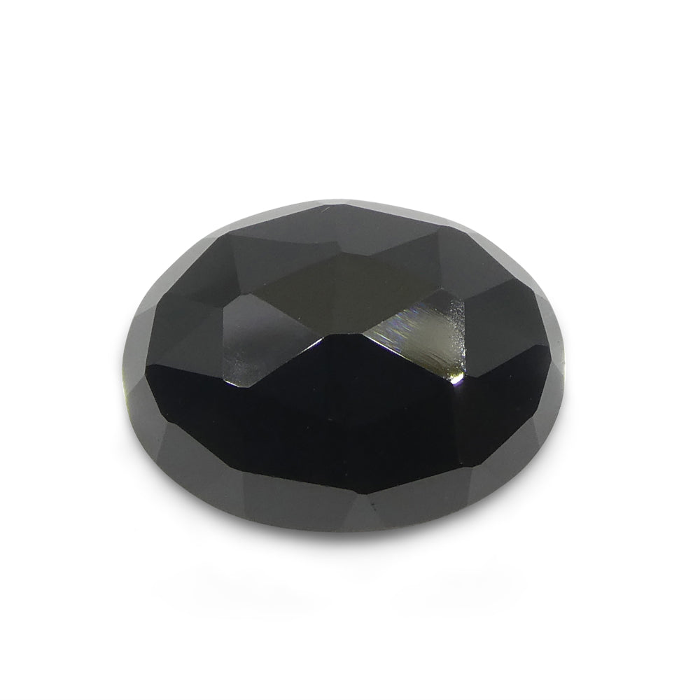 10.98ct Black Spinel Oval Rose Cut Gemstone from Sri Lanka by SkyJems Canadian Fine Gems
