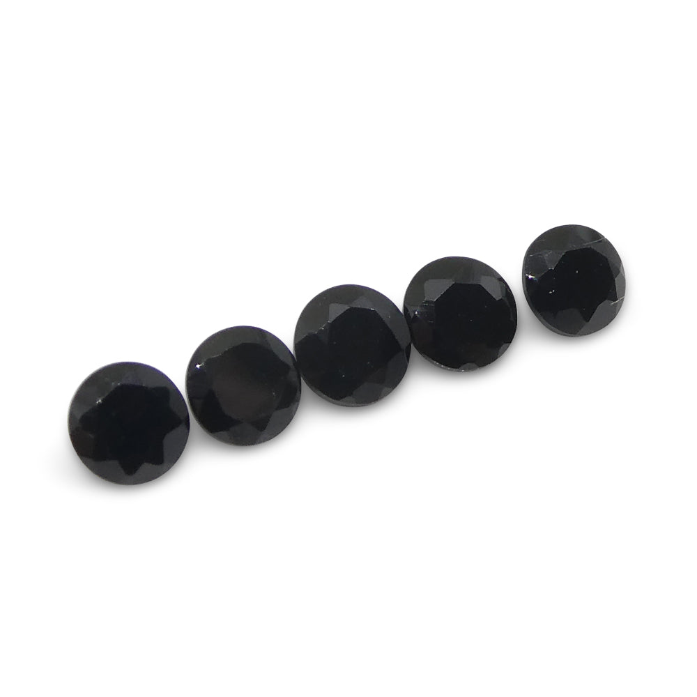 1.54ct 5 Stones Brilliant Cut Round Black Spinel from Sri Lanka - Skyjems Wholesale Gemstones