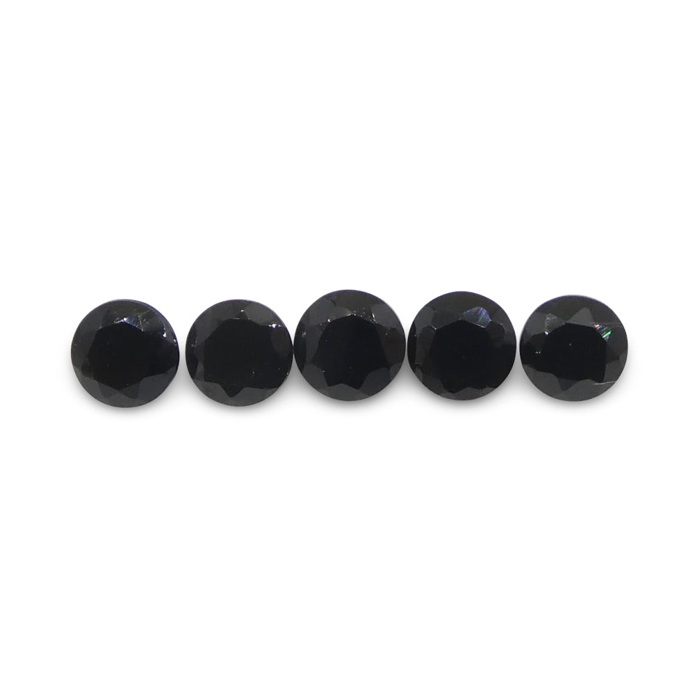 1.54ct 5 Stones Brilliant Cut Round Black Spinel from Sri Lanka - Skyjems Wholesale Gemstones