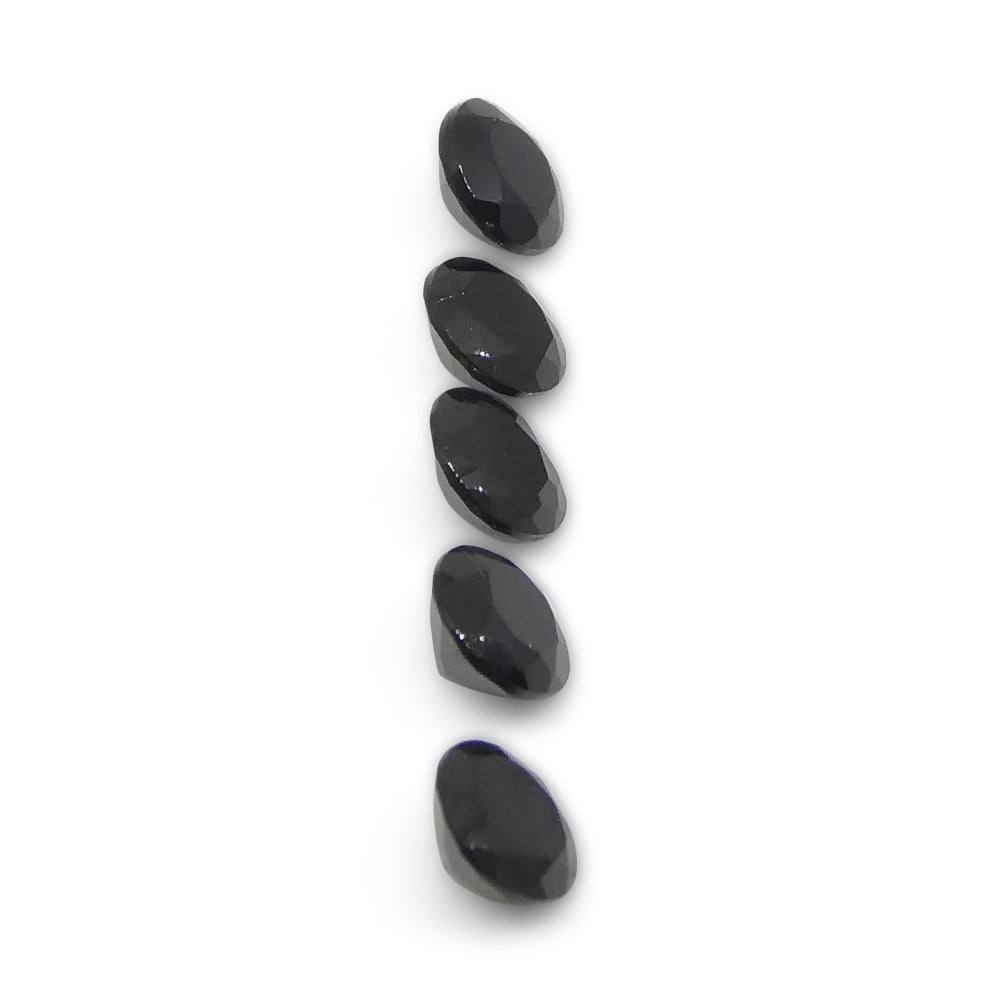 1.54ct 5 Stones Brilliant Cut Round Black Spinel from Sri Lanka - Skyjems Wholesale Gemstones