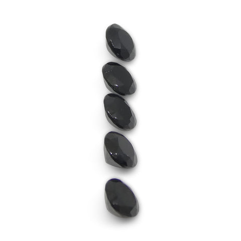 1.54ct 5 Stones Brilliant Cut Round Black Spinel from Sri Lanka