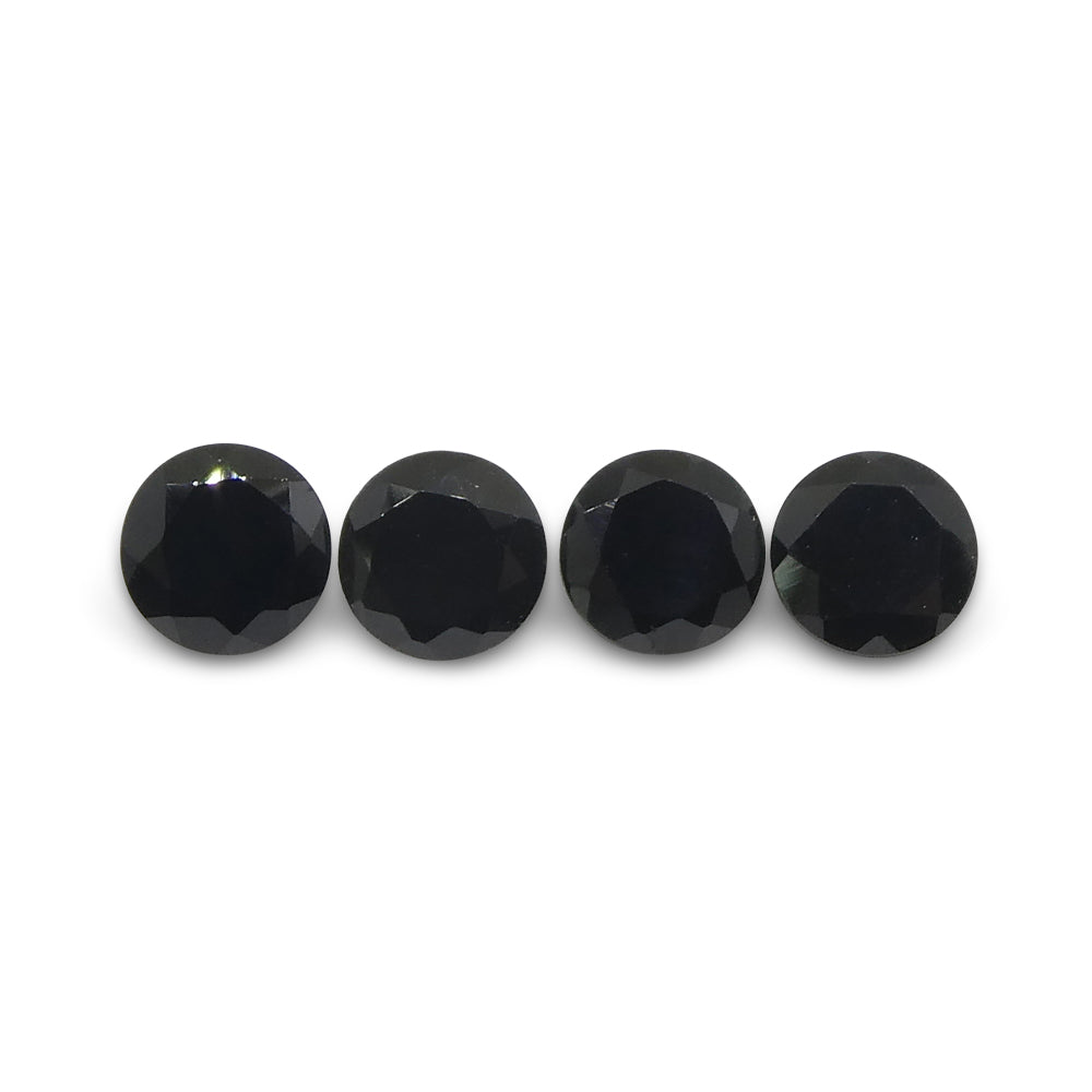 2.31ct 4 Stones Brilliant Cut Round Black Spinel from Sri Lanka - Skyjems Wholesale Gemstones