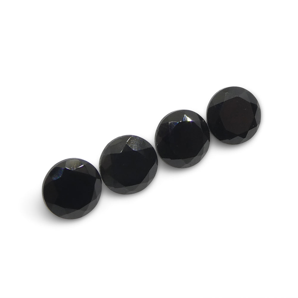 2.31ct 4 Stones Brilliant Cut Round Black Spinel from Sri Lanka - Skyjems Wholesale Gemstones