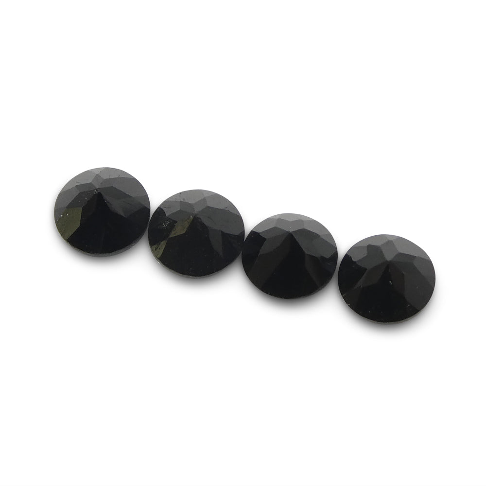 2.31ct 4 Stones Brilliant Cut Round Black Spinel from Sri Lanka - Skyjems Wholesale Gemstones