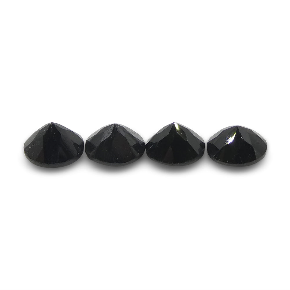 2.31ct 4 Stones Brilliant Cut Round Black Spinel from Sri Lanka - Skyjems Wholesale Gemstones