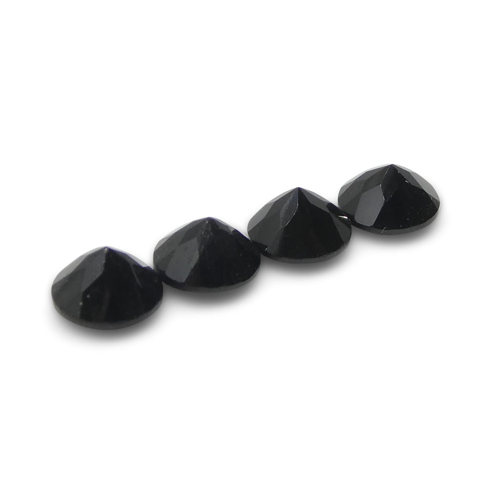 2.31ct 4 Stones Brilliant Cut Round Black Spinel from Sri Lanka - Skyjems Wholesale Gemstones