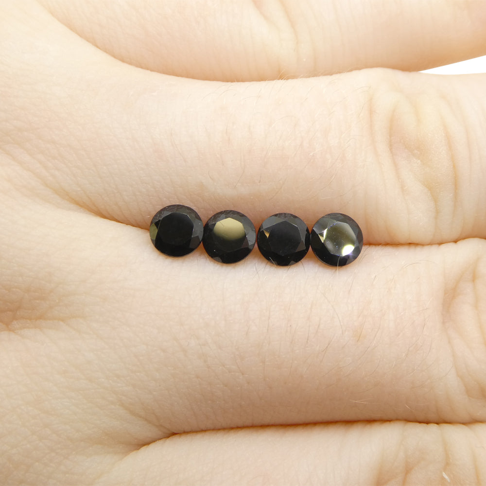 2.31ct 4 Stones Brilliant Cut Round Black Spinel from Sri Lanka - Skyjems Wholesale Gemstones