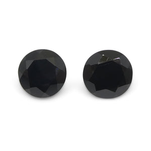 2.81ct Pair Brilliant Cut Round Black Spinel from Sri Lanka - Skyjems Wholesale Gemstones