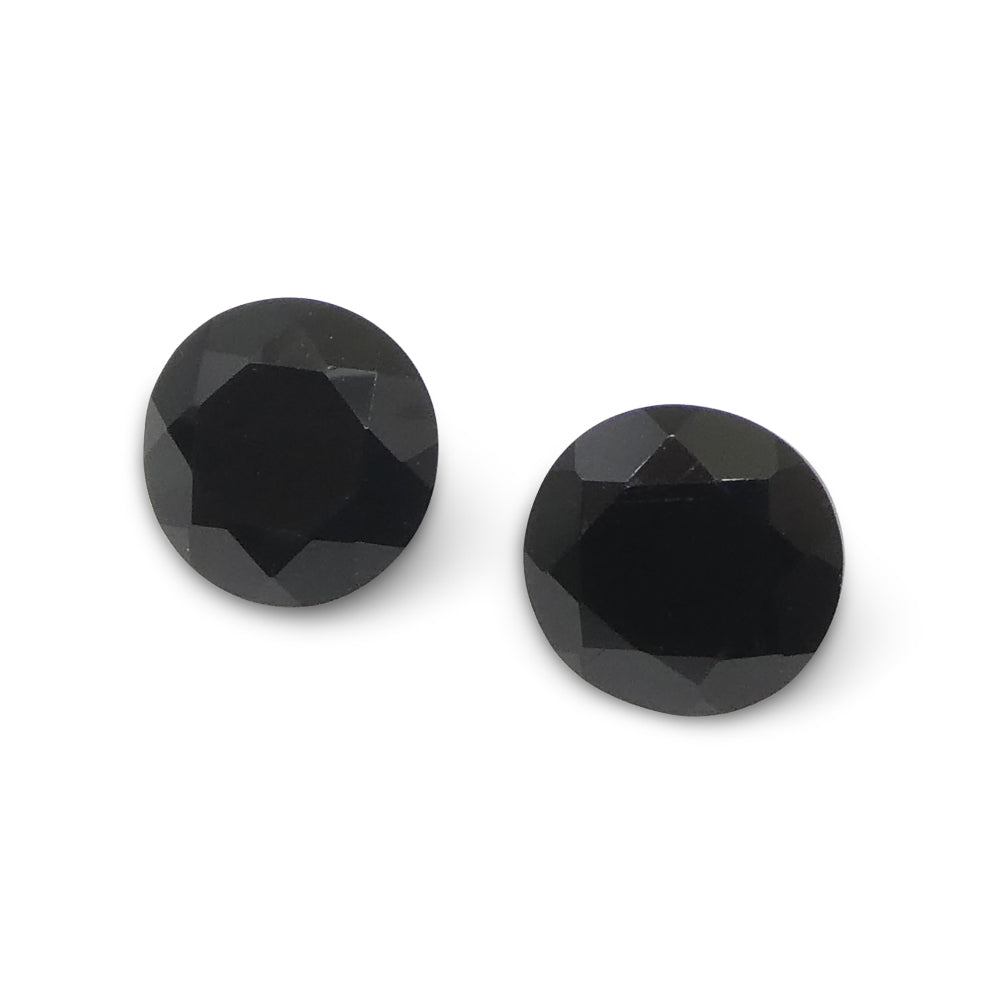 2.81ct Pair Brilliant Cut Round Black Spinel from Sri Lanka - Skyjems Wholesale Gemstones