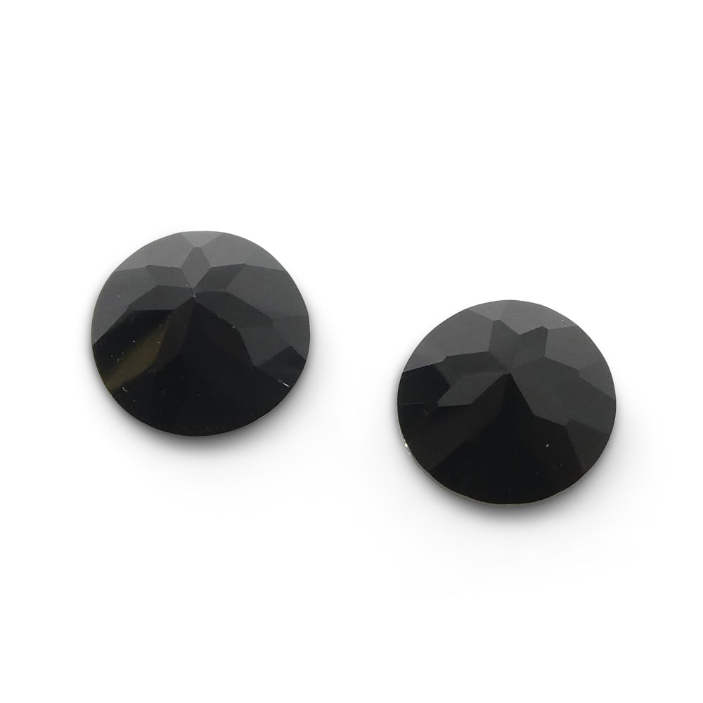 2.81ct Pair Brilliant Cut Round Black Spinel from Sri Lanka - Skyjems Wholesale Gemstones