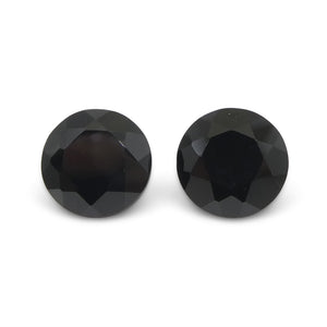 4.91ct Pair Brilliant Cut Round Black Spinel from Sri Lanka - Skyjems Wholesale Gemstones