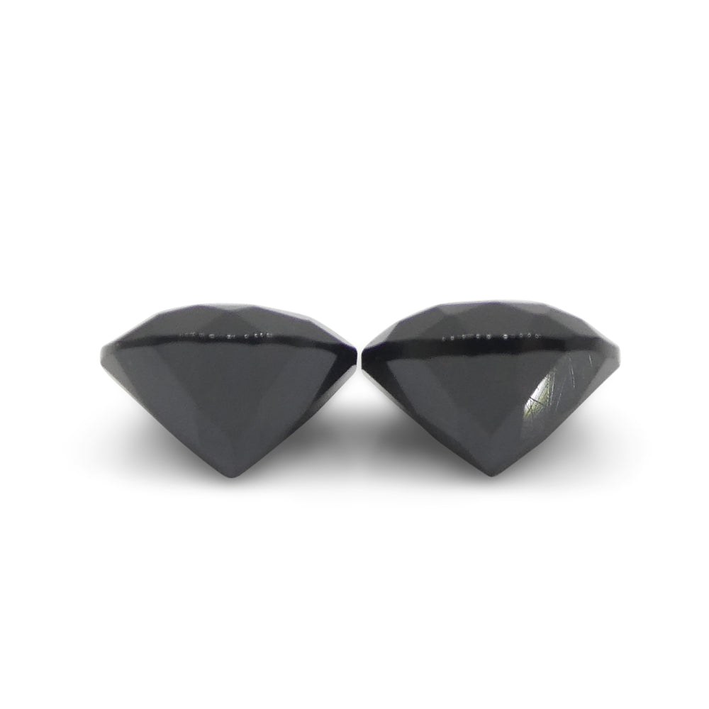 4.91ct Pair Brilliant Cut Round Black Spinel from Sri Lanka - Skyjems Wholesale Gemstones