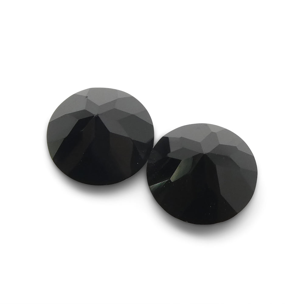 4.91ct Pair Brilliant Cut Round Black Spinel from Sri Lanka - Skyjems Wholesale Gemstones