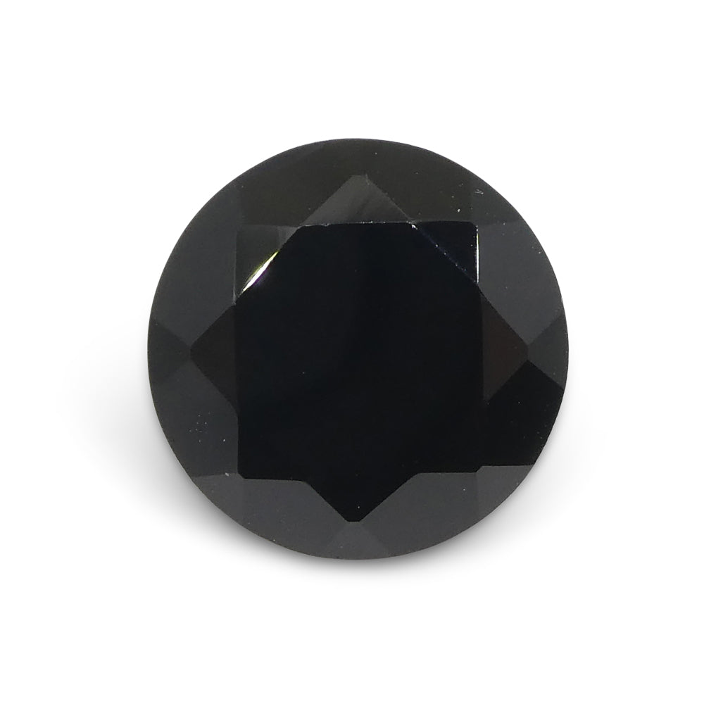 4.44ct Black Spinel Round Brilliant Cut from Sri Lanka, premium gemstone by SkyJems Canadian gem specialists