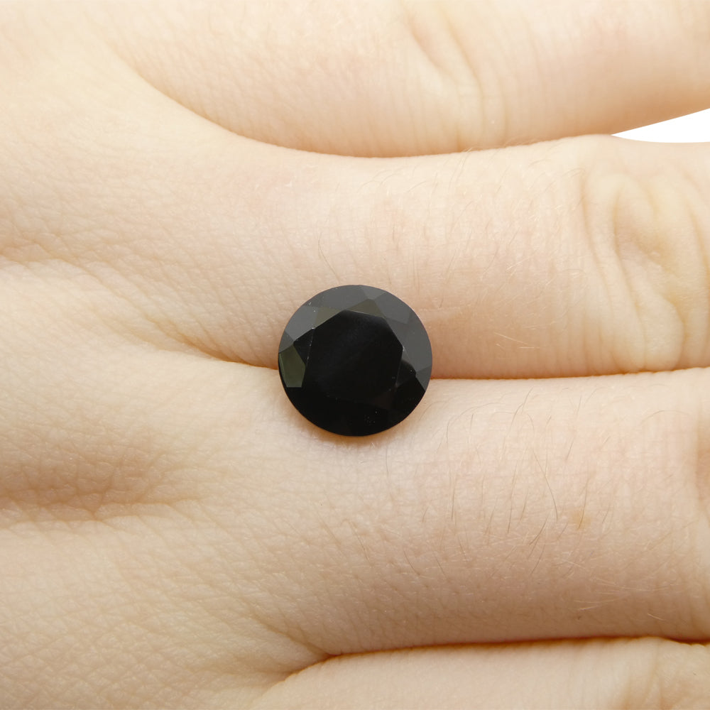 4.44ct Brilliant Cut Round Black Spinel from Sri Lanka - Skyjems Wholesale Gemstones