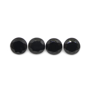 4.16ct 4 Stones Brilliant Cut Round Black Spinel from Sri Lanka - Skyjems Wholesale Gemstones