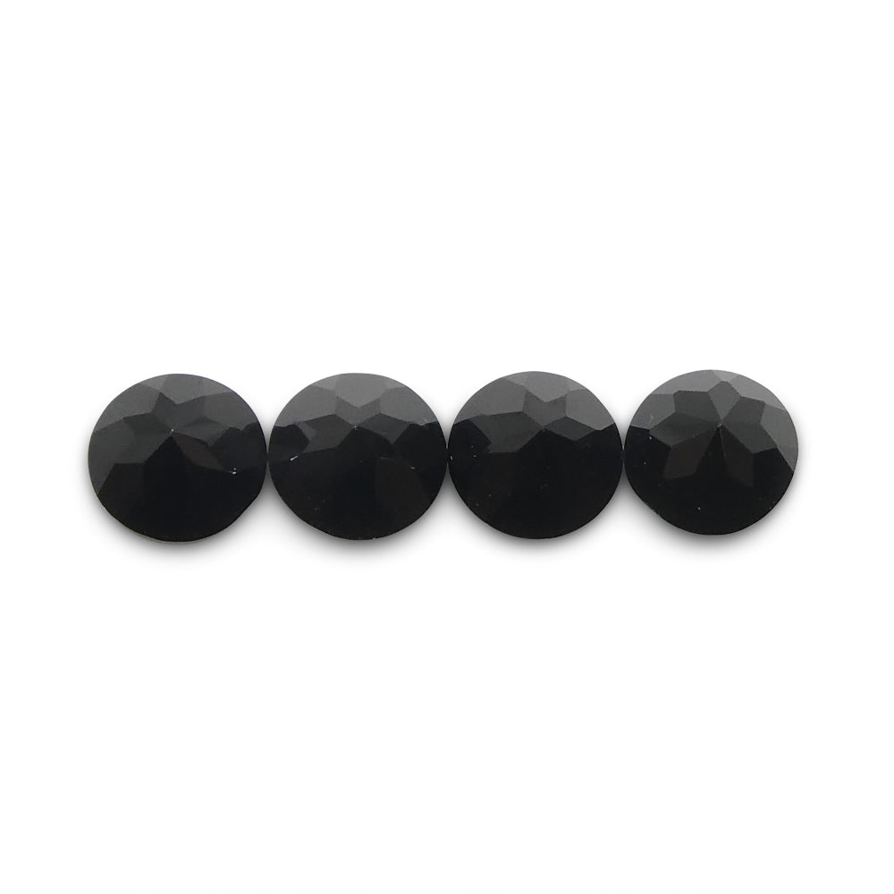 4.16ct 4 Stones Brilliant Cut Round Black Spinel from Sri Lanka - Skyjems Wholesale Gemstones