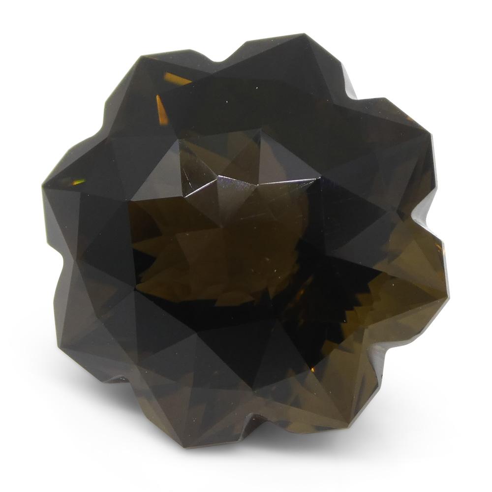 12.56ct Brazilian Brown Smoky Quartz Flower Fantasy Cut Gemstone by SkyJems Canadian Gem Specialists