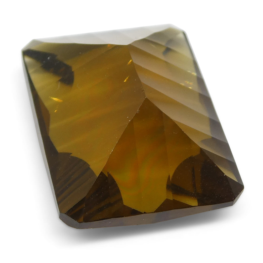 13.45ct Emerald Cut Smoky Quartz Fantasy/Fancy Cut - Skyjems Wholesale Gemstones