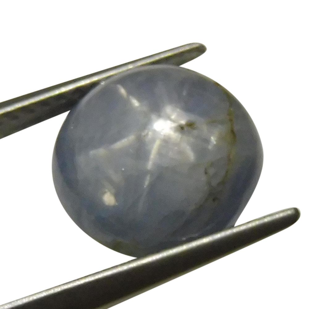 Blue 7.88 ct Round Star Sapphire from Sri Lanka, showcasing classic asterism effect, premium gemstone by SkyJems Canadian gem
