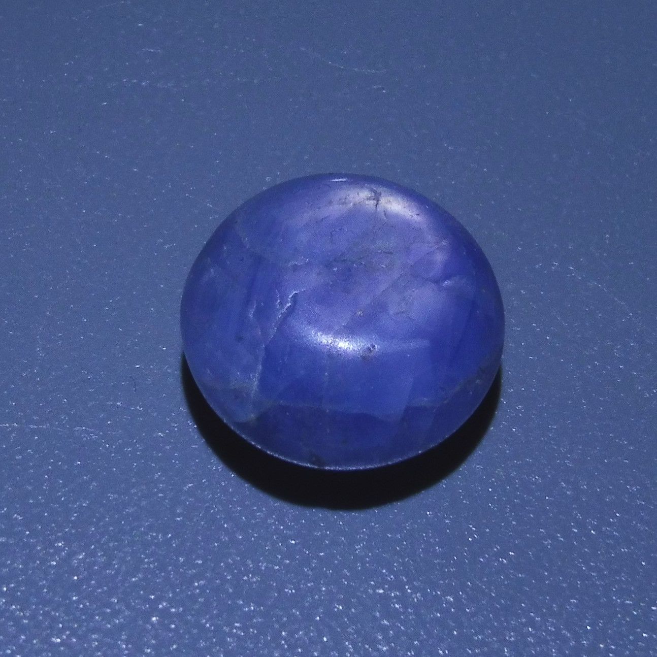 12.56 ct Round Burmese Star Sapphire, very slightly greyish blue cabochon with asterism, premium SkyJems gemstone collection